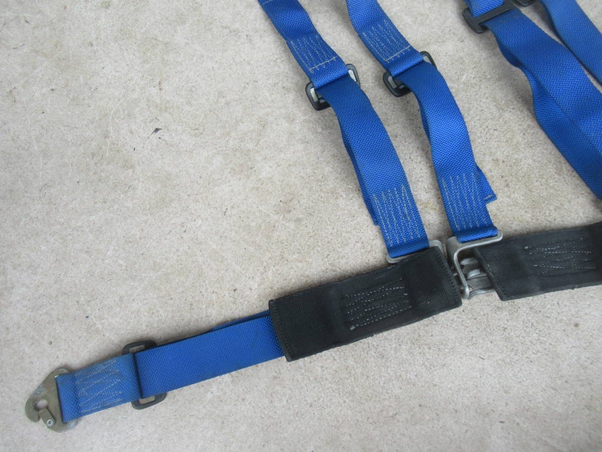 WILLANSwi Ran z Harness 4 -point type seat belt lever lock type blue 2 -inch secondhand goods that time thing old car Hakosuka Sunny TE27 TE71 AE86