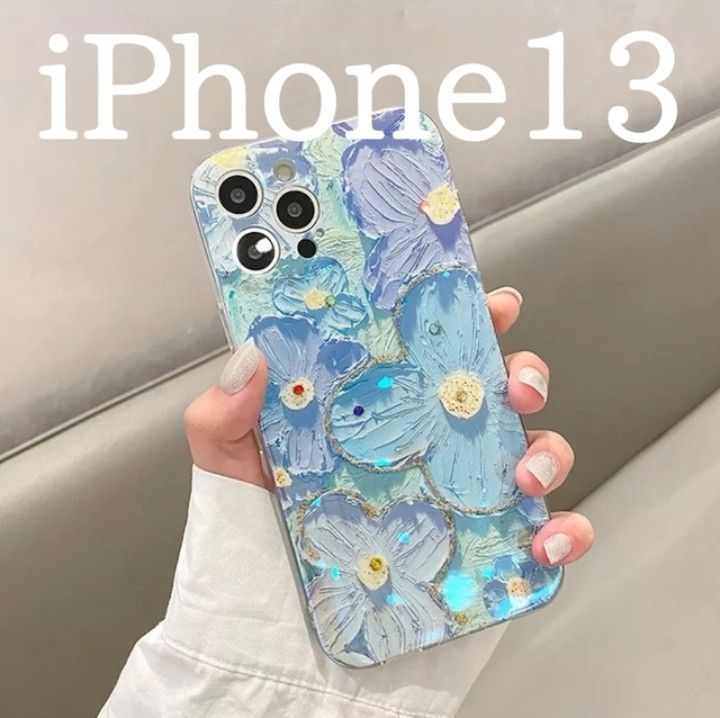 花柄　ブルーレイ　スマホケース　iPhone13