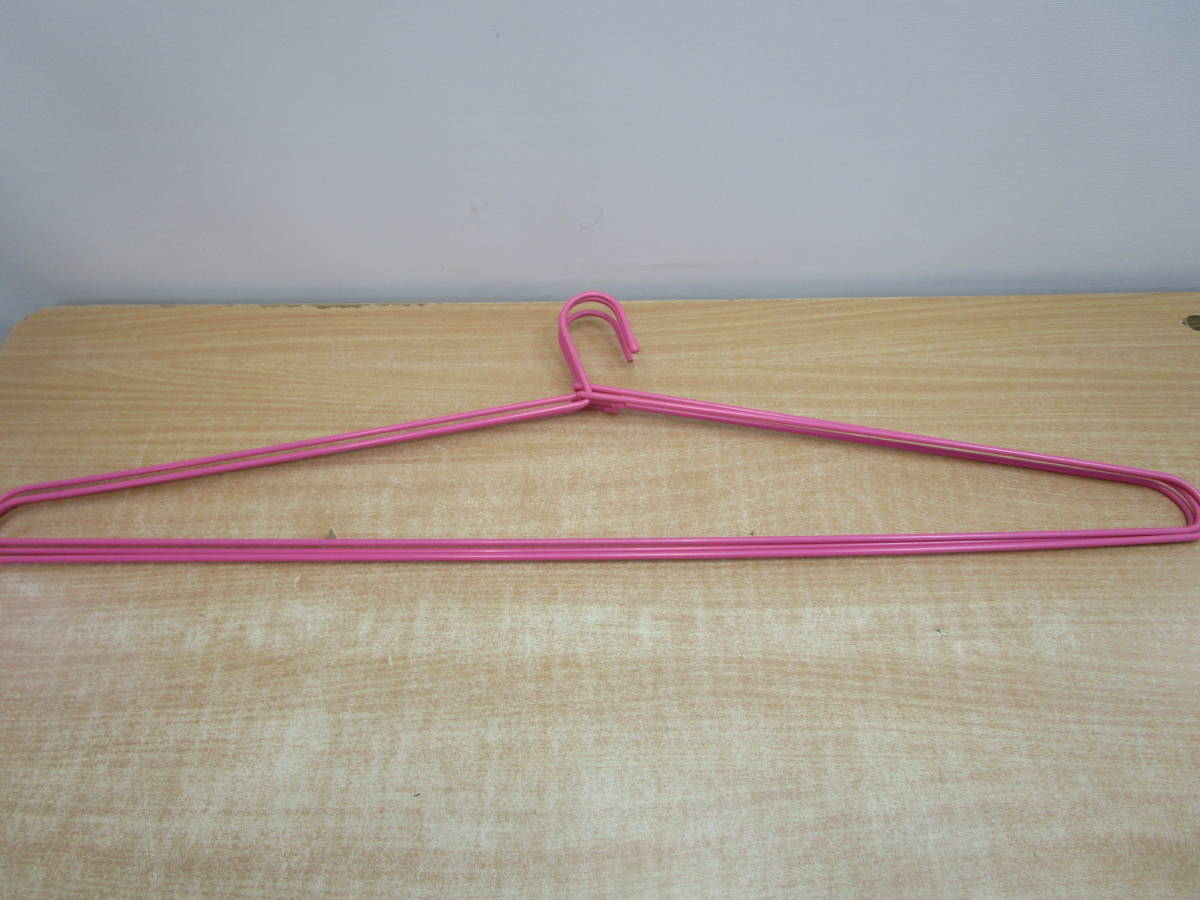 L303* extra-large wire hanger pink 85cm 3 pcs set * used beautiful goods 