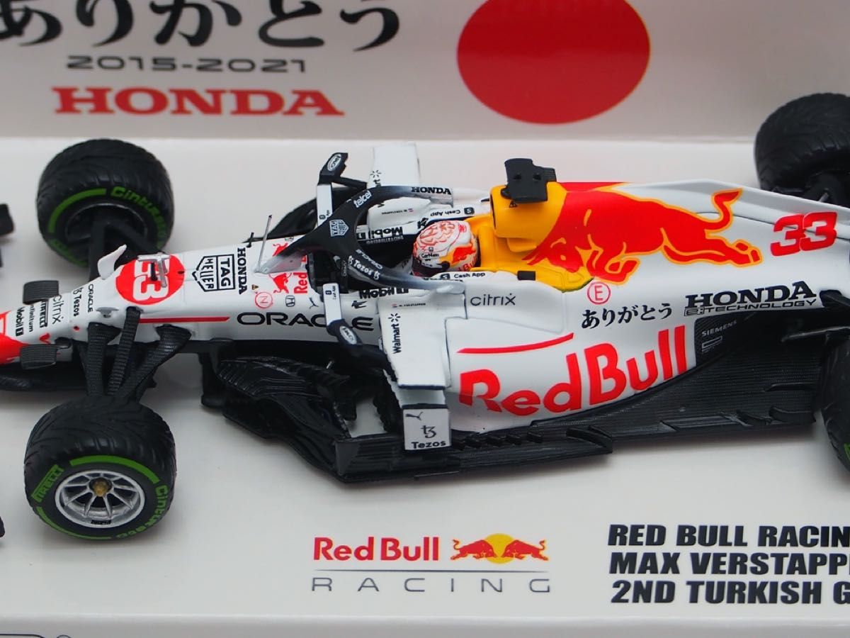 新品 ミニチャンプス 1/43 レッドブル ホンダ RB16B フェルスタッペン 2021年 トルコGP ありがとう HONDA