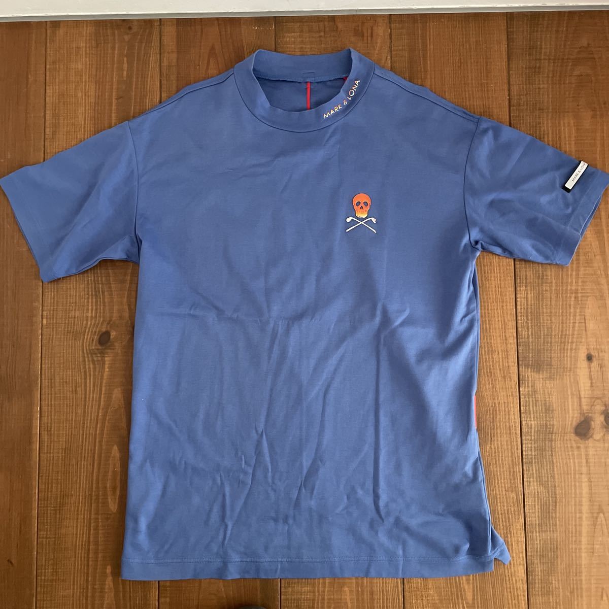 マークアンドロナ ハイネック 半袖Tシャツ スカルロゴ ブラック 48