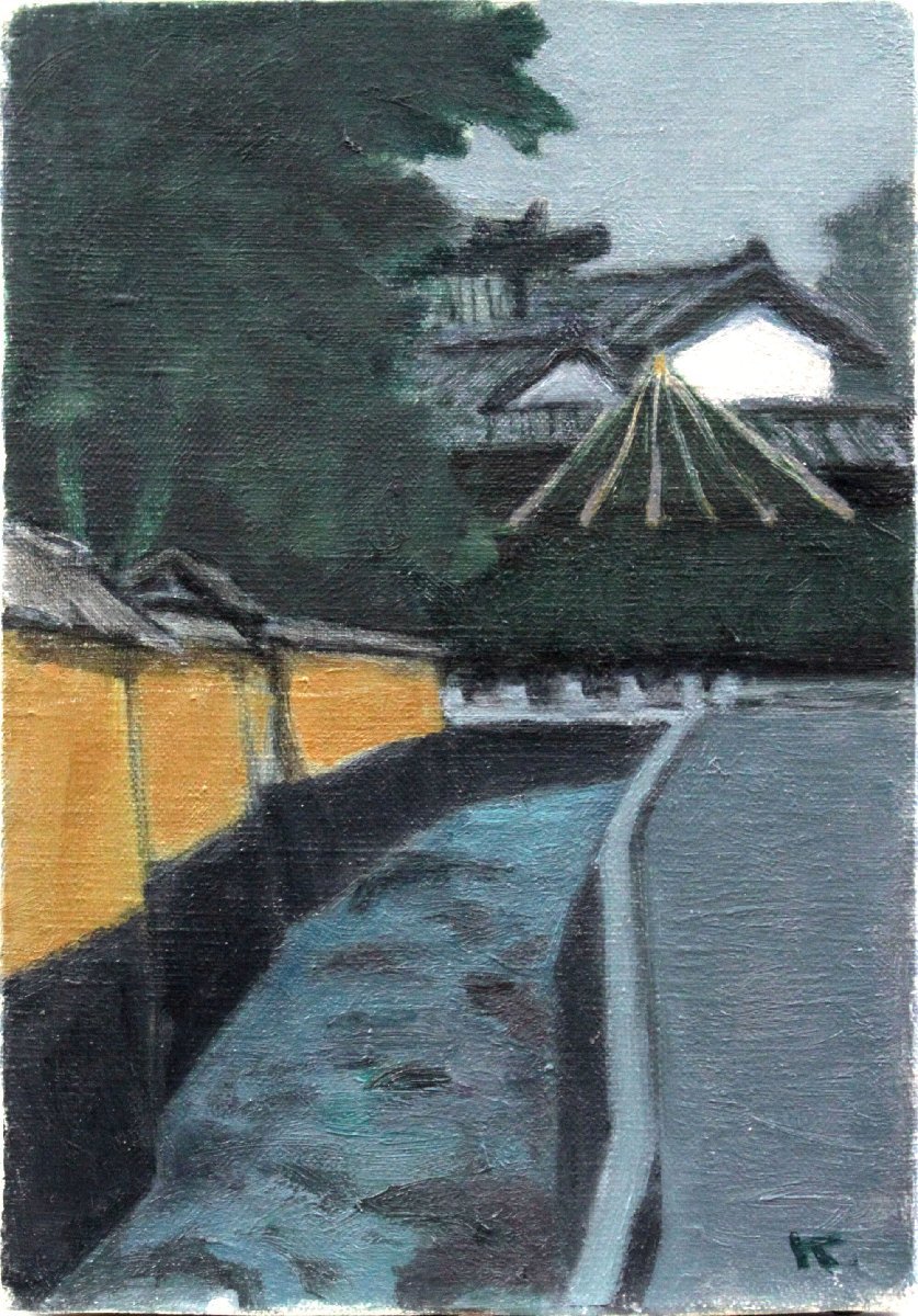 小川 愃『堀のある通り（金沢）』油彩画【真作保証】 絵画 - 北海道画廊_画像2