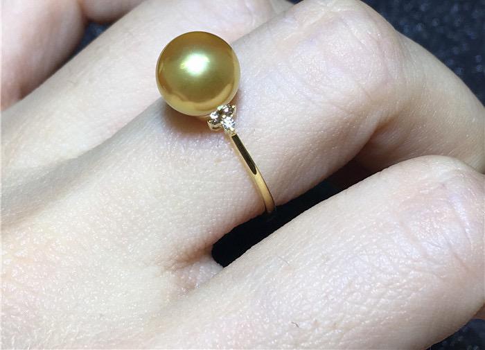 K18YG yellow gold Golden pearl Gold pearl 18 gold ring ring gold color south . pearl 18K ~ 10 number 11 number 12 number 13 number ~