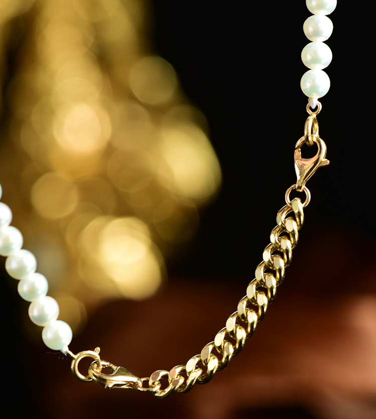 K18YG イエローゴールド 18K チェーンの繋ぎ 留め金具 太め パーツ-