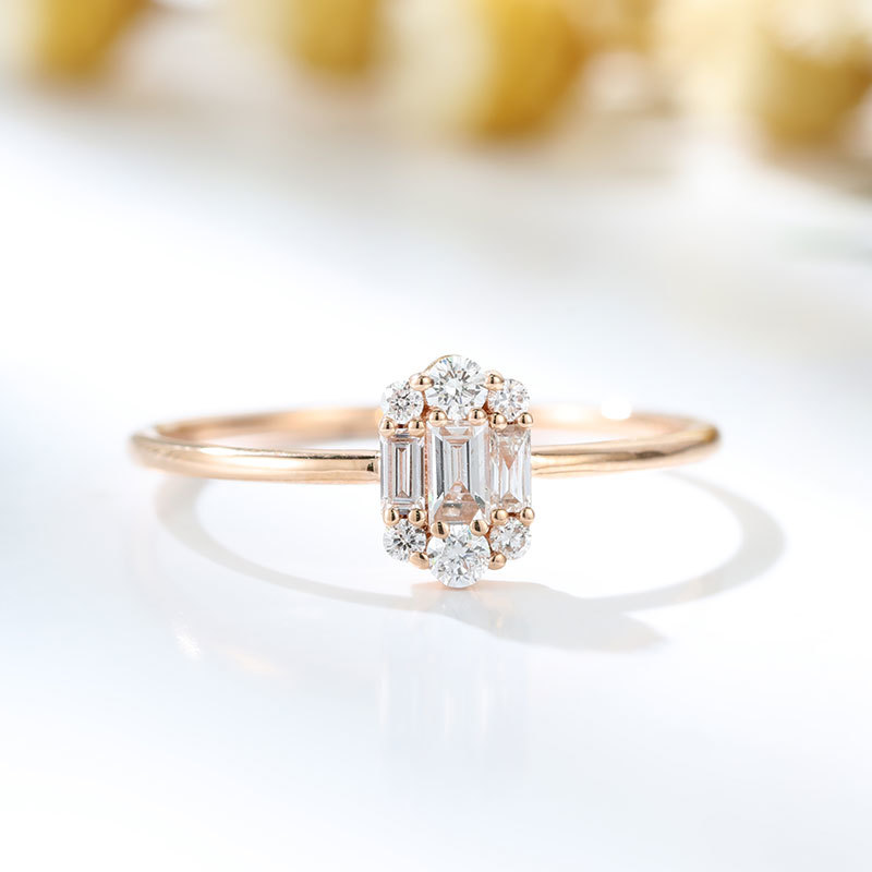 K18PG pink gold K18YG yellow gold 18 gold ring ring bucket cut diamond diamond WG 9 number 10 number 11 number 12 number 13 number 14 number ~