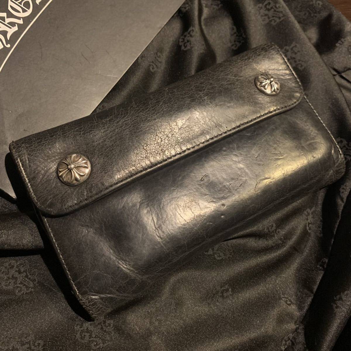 クロムハーツ CHROME HEARTS WAVE クロスボタン 長財布 traversebayim.com