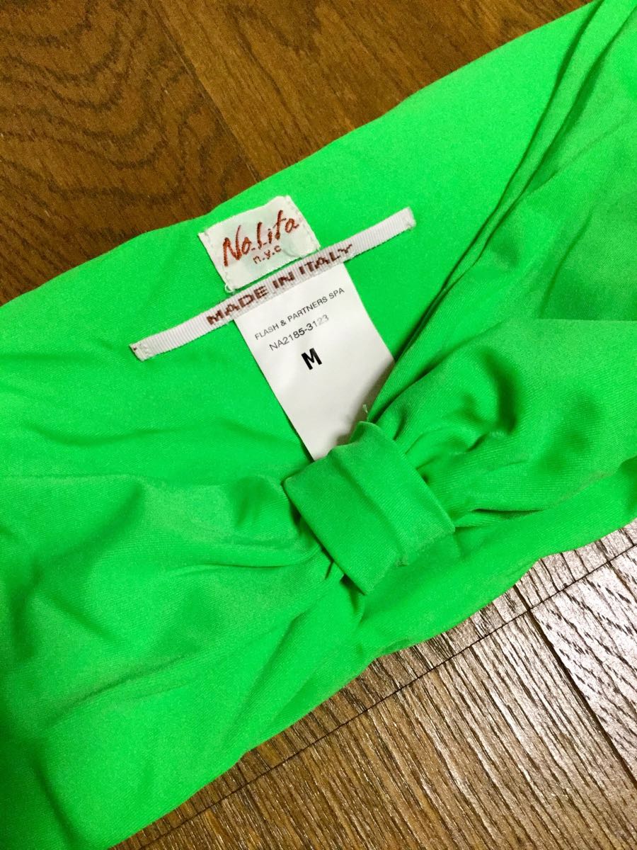 ~5/7* unused with translation [NOLITA] tube top L-Green SIZE:M Italy made LA style 