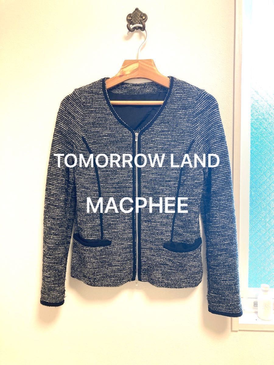 トゥモローランド TOMORROW LAND マカフィー　MACPHEE ノーカラージャケット　38 ニットジャケット