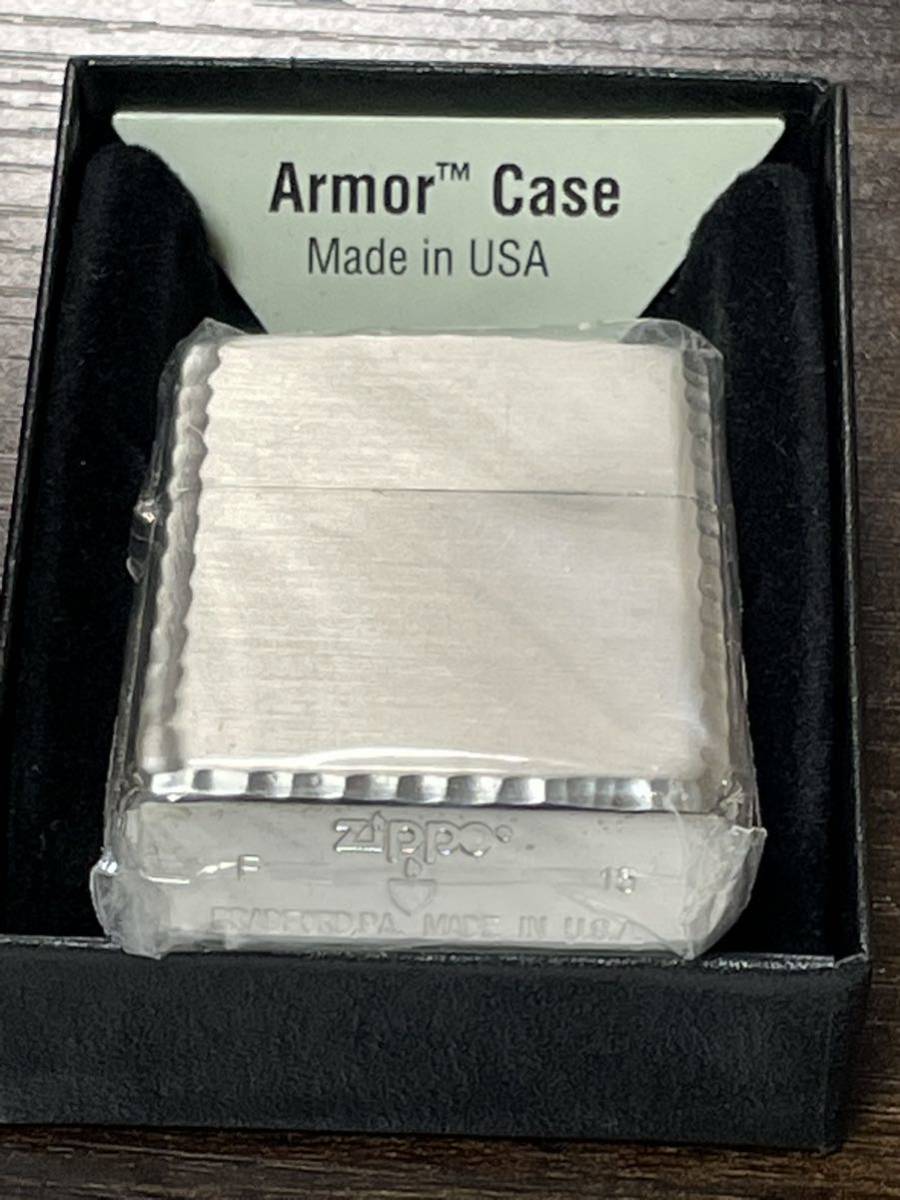 zippo アーマー 3面刻印 両面シャインレイカット Heavy Wall Armor Case 2015年製 silver シルバー 初期型 デットストック ケース 保証書_画像1