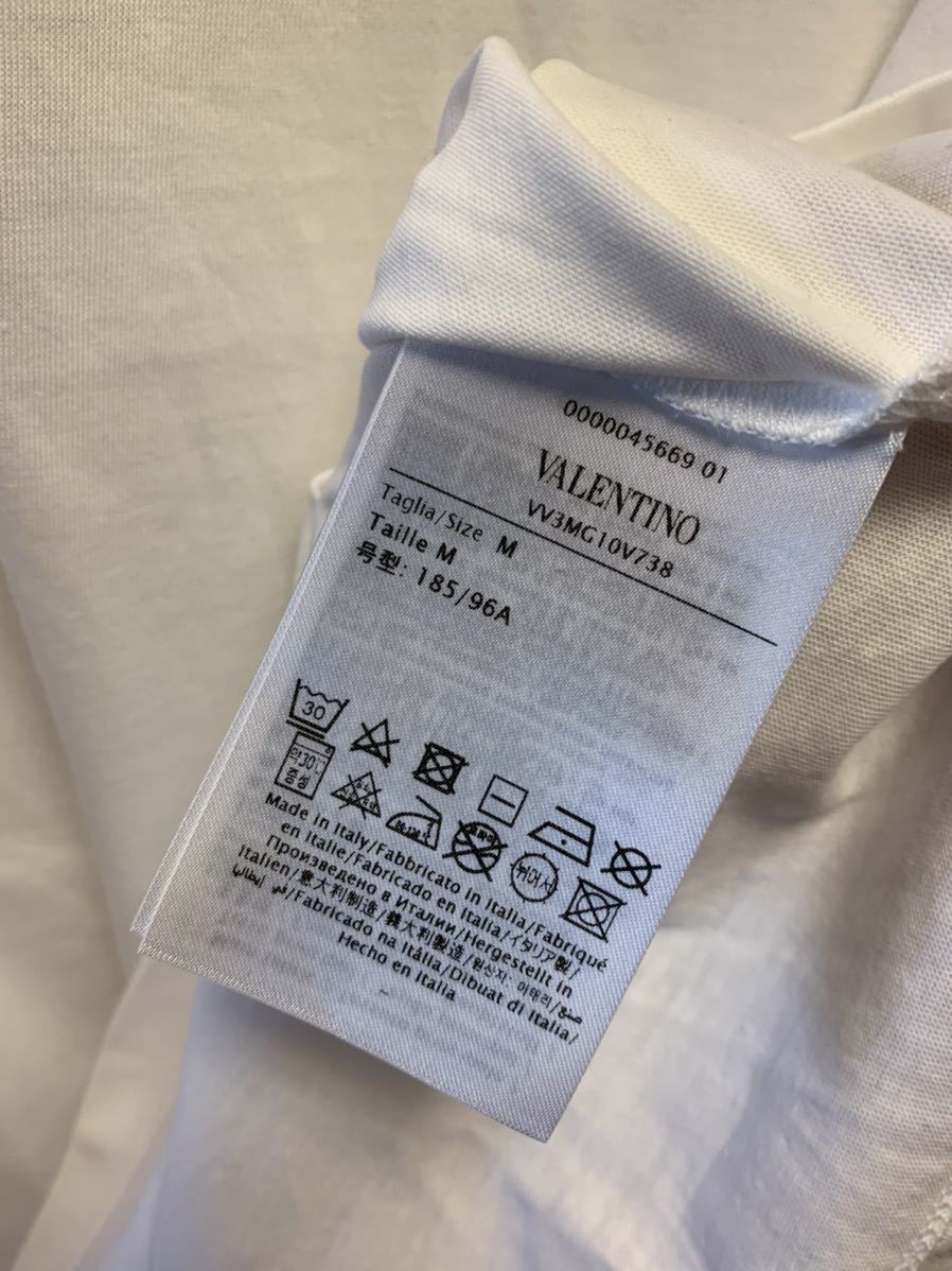 正規 未使用 20SS VALENTINO ヴァレンティノ ロゴ クルーネック Tシャツ 白 M VV3MG10V738