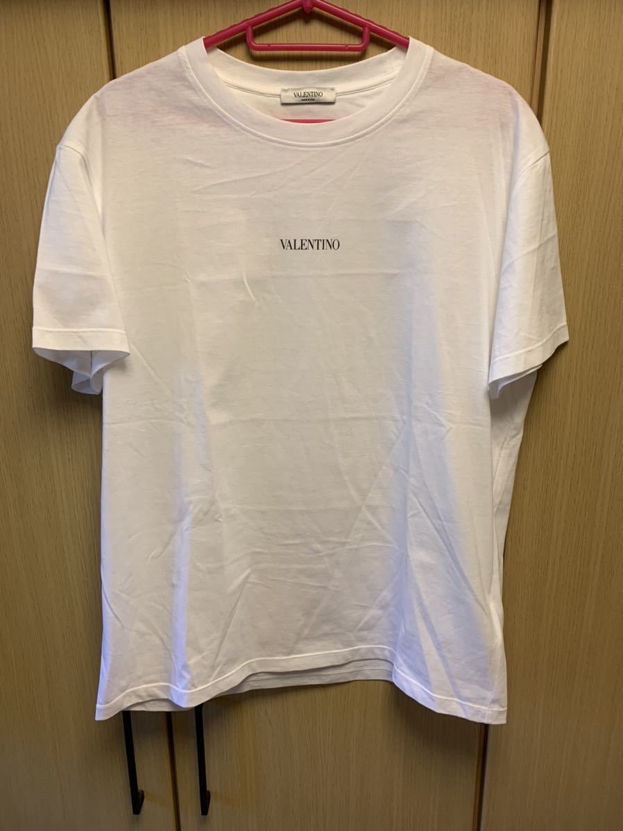 正規 未使用 20SS VALENTINO ヴァレンティノ ロゴ クルーネック Tシャツ 白 M VV3MG10V738