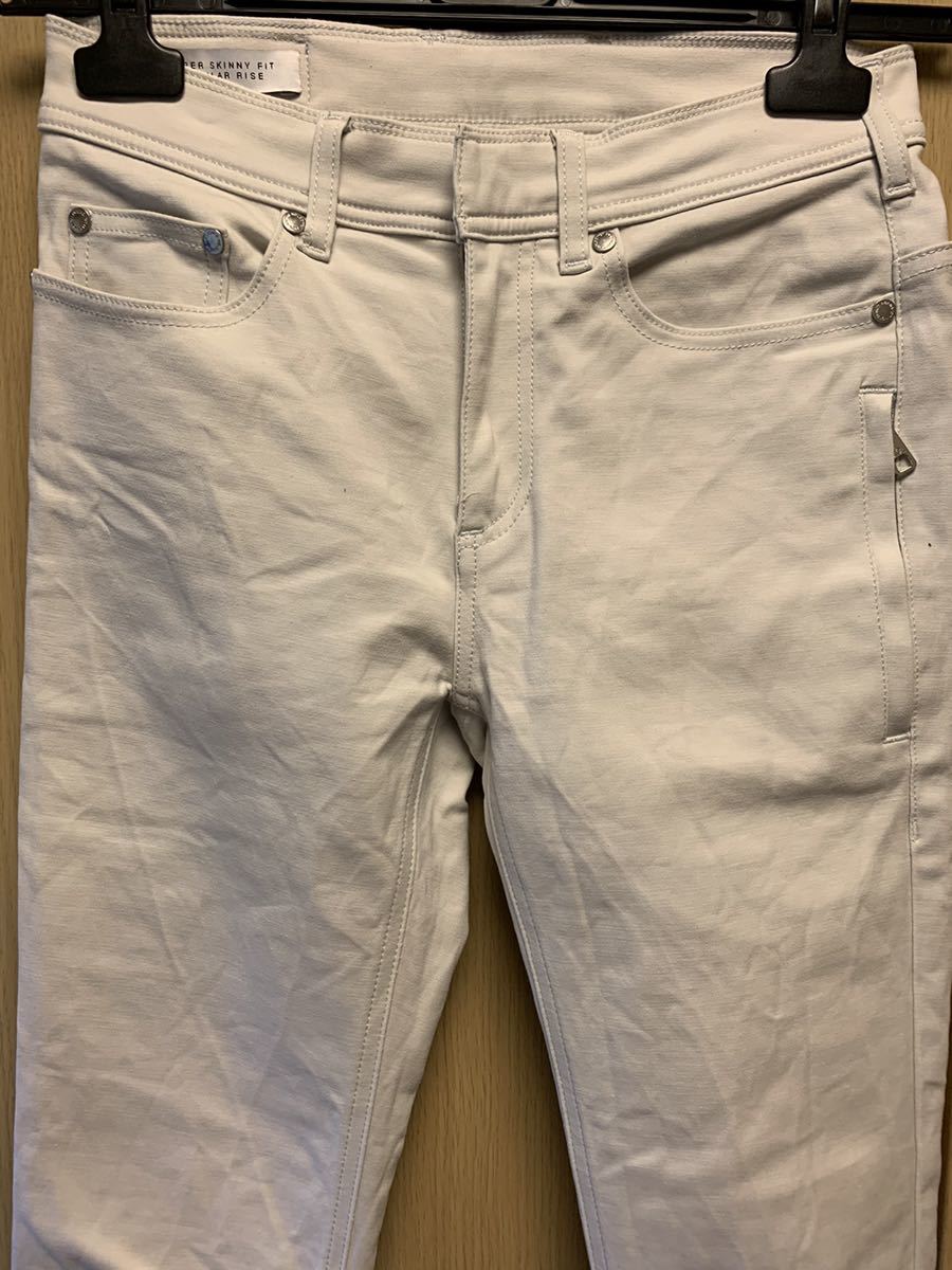 正規 18SS Neil Barrett ニールバレット スーパースキニーフィット コットン クロップド デニムパンツ 白 アイボリー 29 BDE102 T8809