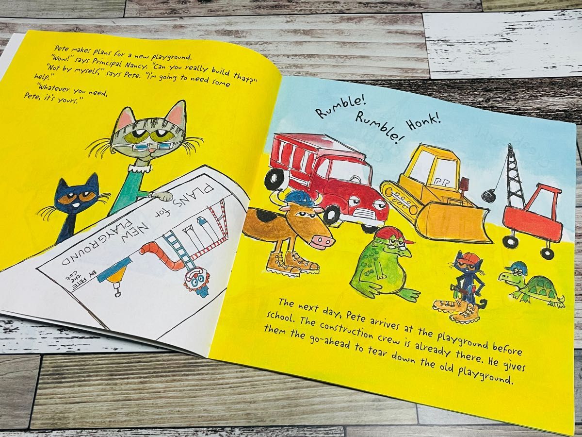 Pete the Cat construction destruction 洋書 英語絵本