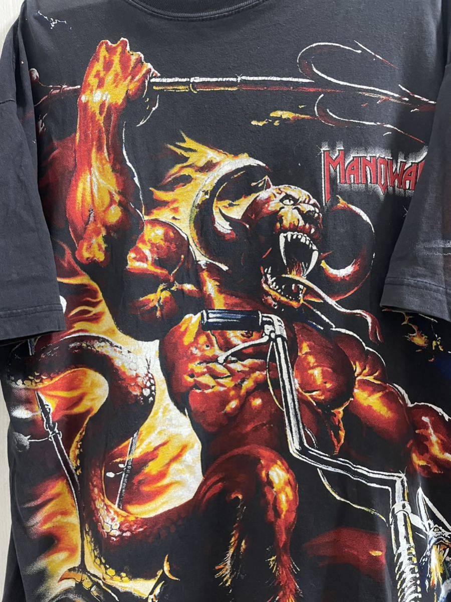 90s manowar 総柄 バンドtシャツ ヴィンテージ