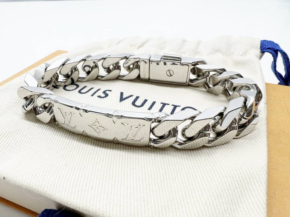 Louis Vuitton Monogram Palladium Finish Cuban Link Bracelet M00270 - DI1210