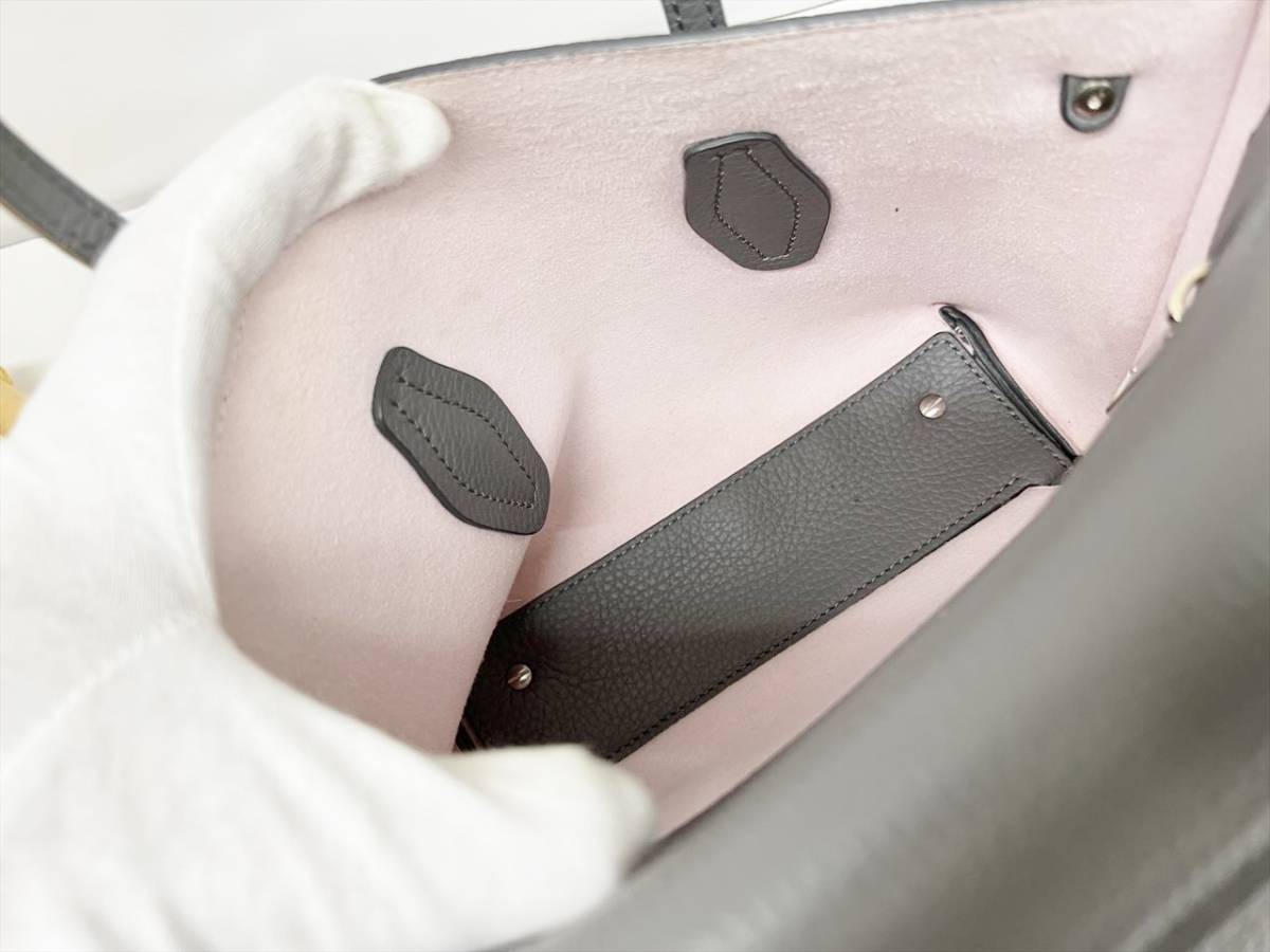 美品 TODS トッズ JOY ジョイ スモール 2WAY ハンドバッグ ミニ グレー