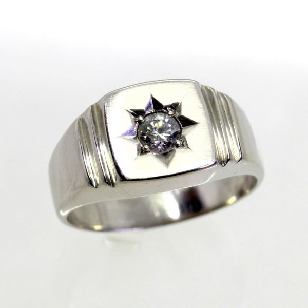 【 大感謝セール】 ◎中古美品◎プラチナ ダイヤ 0.324ct メンズリング 19号 ゴールド