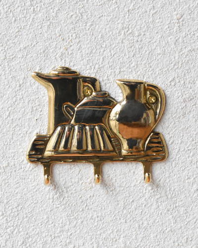  Италия производства орнамент ключ крюк латунь Gold крюк pot ключ вешалка европейский под старину вход кухня магазин интерьер 