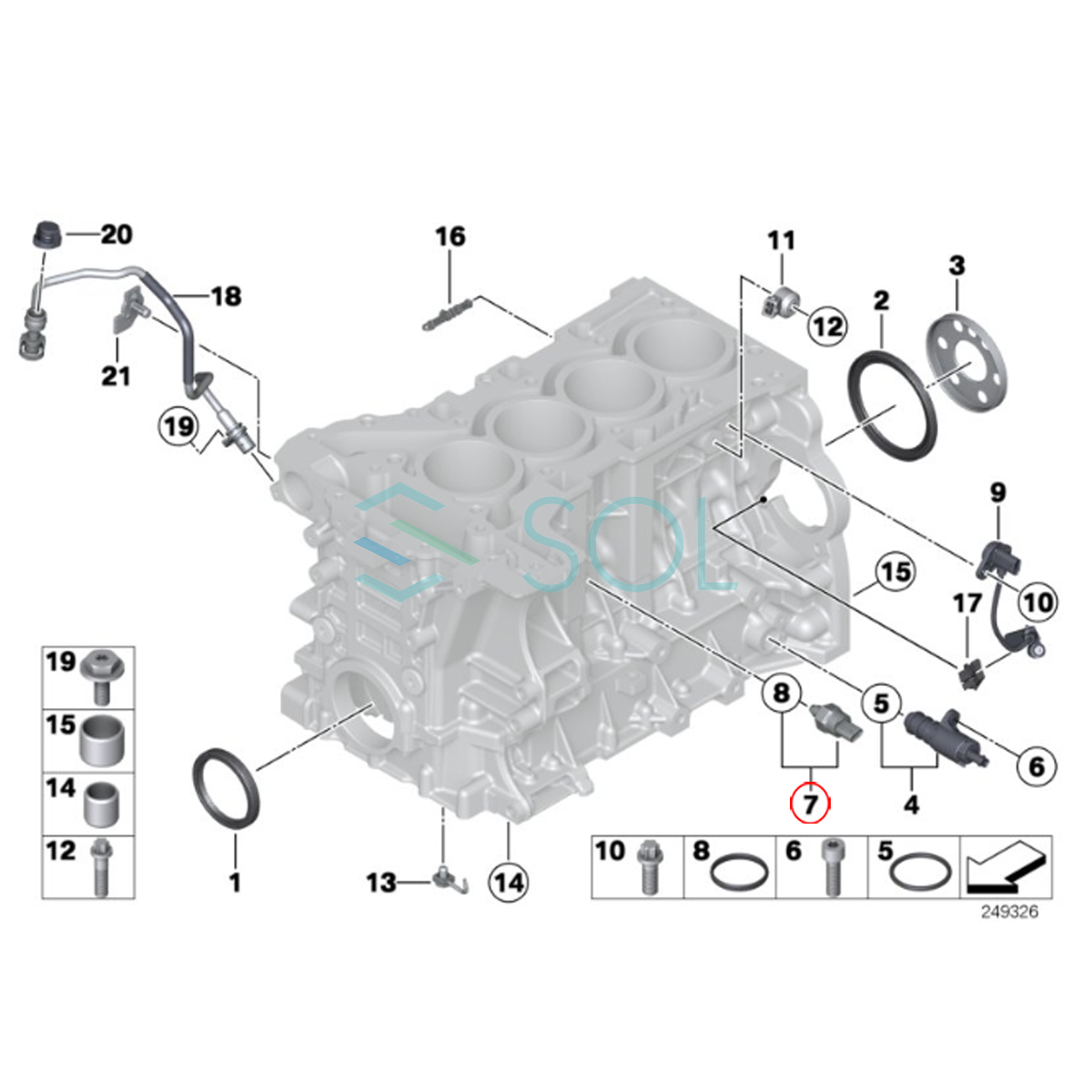 BMW F22 F23 F30 F31 F34 F32 F36 エンジンオイル プレッシャースイッチ 圧力センサー 220i 320i 320iX 328i 420i 420iX 428i 12618613333_画像5