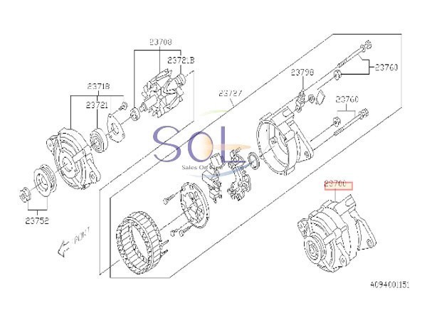 スバル インプレッサ(GE2 GE3 GE6 GE7 GH2 GH3 GH6 GH7 GH8) オルタネーター ダイナモ 23700AA440 コア返却不要 出荷締切18時_画像2