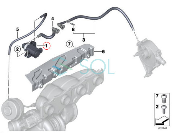 BMW E90 E91 E92 E93 F30 F31 F34  турбонагнетатель  привод  ... лампочка  320i 320iX 328i 335i 11747626351 11747584628