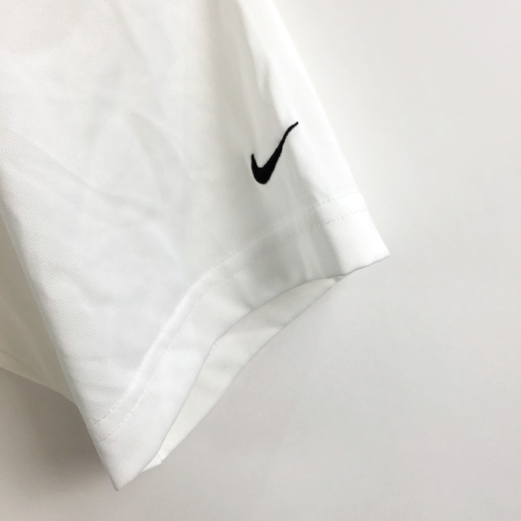 ゴルフシャツ☆NIKE/ナイキ 半袖ポロシャツ メッシュ ドライフィット ホワイト 白 メンズ サイズXL_画像5