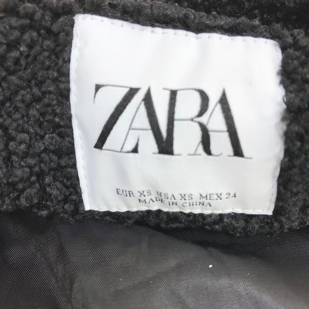 ZARA/ザラ ボアジャケット プードルファー ブラック 黒 サイズXS レディース_画像3