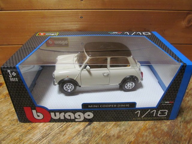 { nationwide equal postage 800 jpy } * super rare 1|18 Mini Cooper 1969 year beige color Mini Cooper Mini 