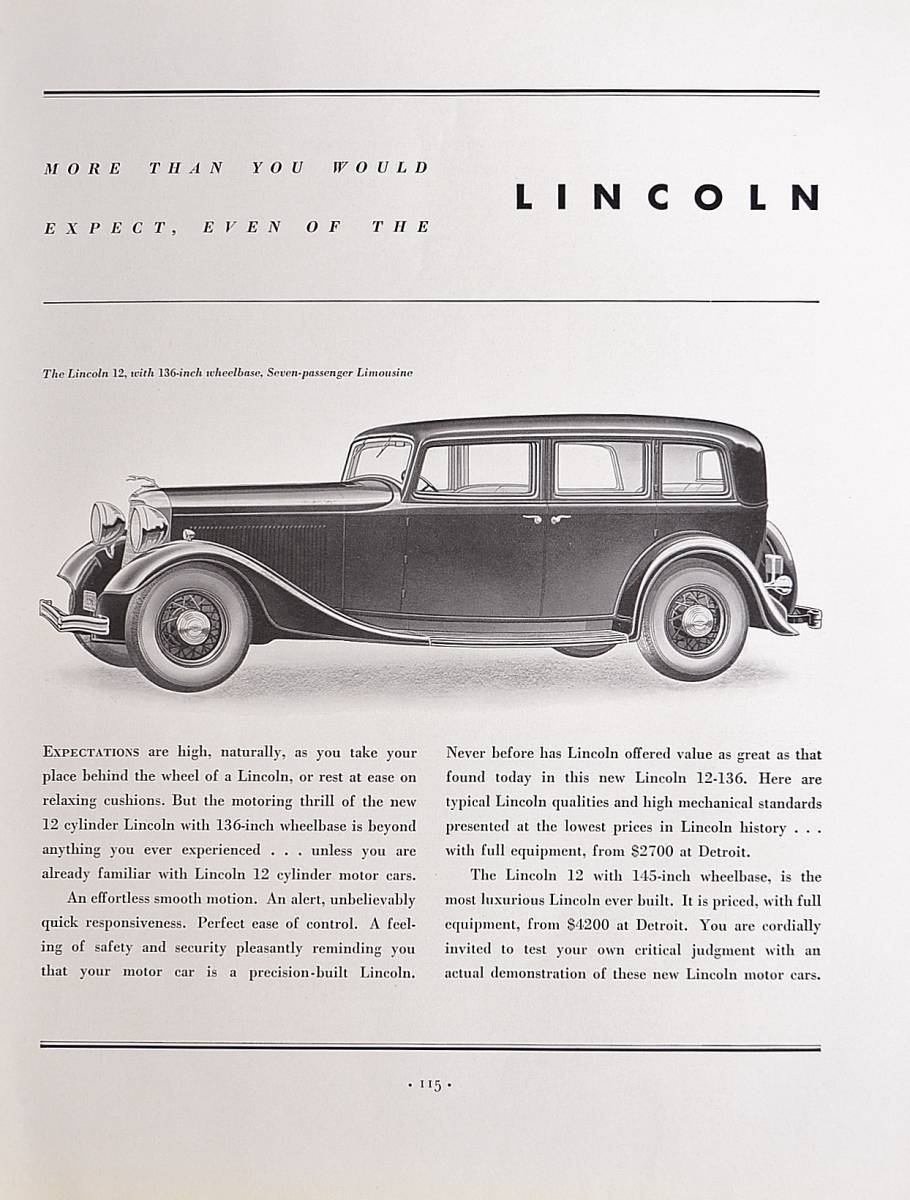  редкостный!1930 годы Lincoln реклама /Lincoln 12/Ford/ Ame машина /a-ru декоративный элемент /24