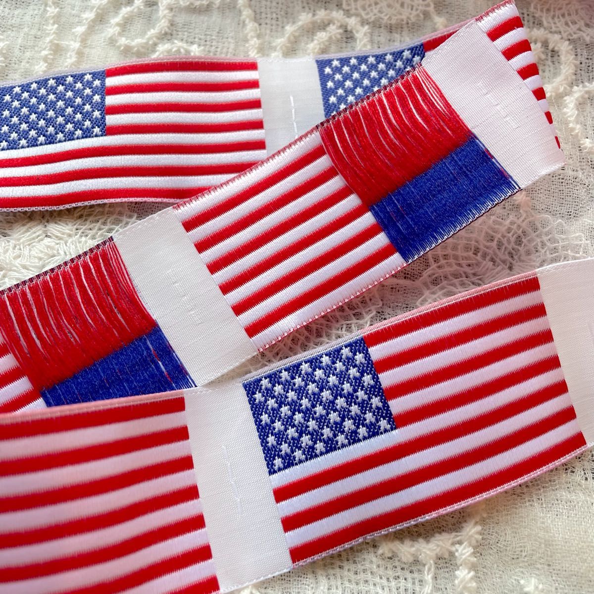 刺繍タグ　10枚セット　アメリカ　国旗　small