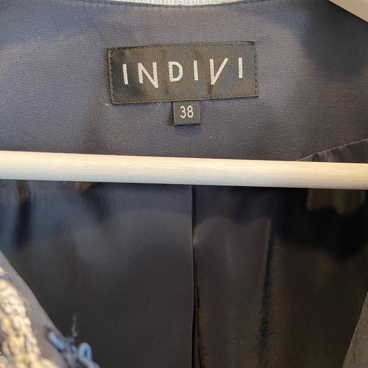 INDIVI インディヴィ セットアップ ツイードジャケット シフォンスカート 入学式 卒業式 フォーマルスーツ 卒園式