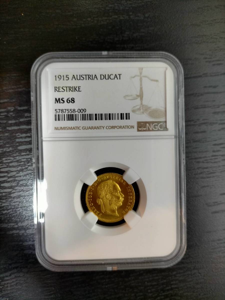 1915年 オーストリア 1ダカット金貨 MS 68 フランツヨーゼフ1世