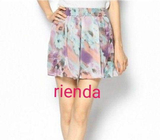 rienda フラワーシャ-リングJ/W S-PT リエンダ ショートパンツ 188