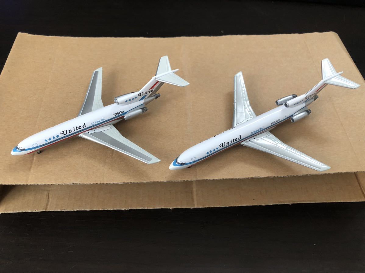 Jet-X 1/400 B727-022 & B727-222 N7073U N7638U UNITED AIRLINES FRIEND SHIP chrome specification 