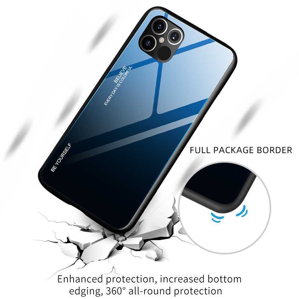 おまけ付き マリンブルー iphone ケース 13 Pro Max mini グラデーション 耐衝撃 カバー ガラス アイフォン 12 11 ミニ スマホケース_画像5