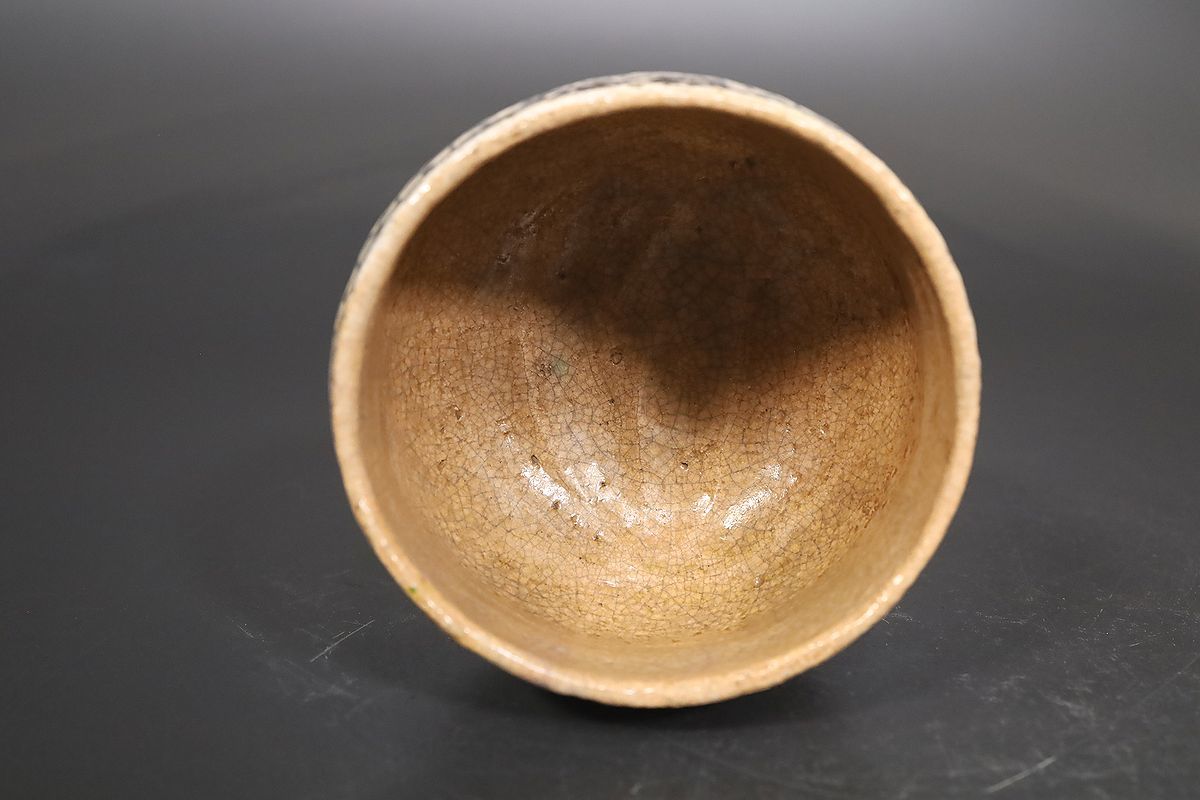 小】3445 江戸期 仁阿弥道八作 暦手茶碗 時代箱有 高橋道八 古美術収集