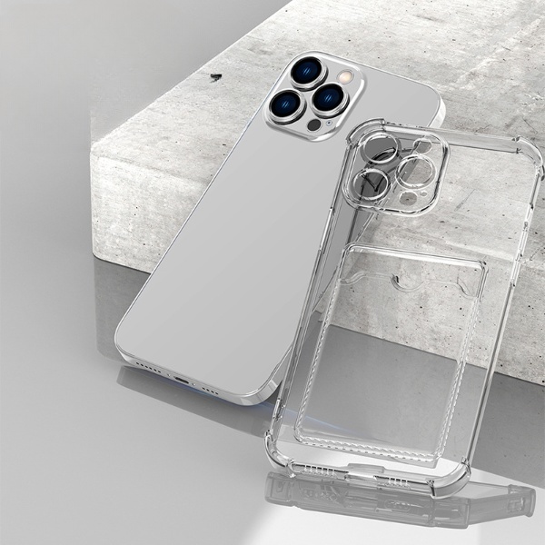 iphone 11Pro Max用ケース 6.5インチ 耐久耐衝撃透明TPU材質 エアクッション構造 衝撃吸収 ワイヤレス充電対応 レンズ保護 背面カード収納B_画像3