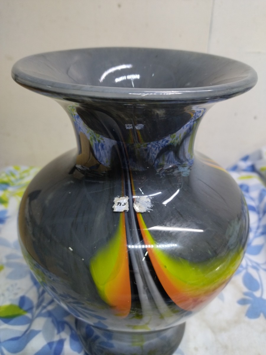 超人気の KAMEI GLASS 花びら風 フラワーベース ガラス花瓶 花器 紫