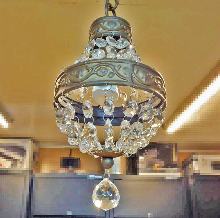 送料無料 ◆ ORRB アンティーク調 シャンデリア 直径15cm×高さ28cm 1灯 ◆ LED対応 40W ガラス Pochette ポシェット_画像4