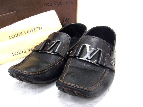 1円 LOUIS VUITTON ルイヴィトン レザー ドライビングシューズ サイズ