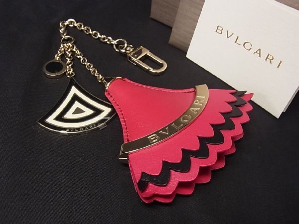 # new goods # unused # BVLGARI BVLGARY leather key holder key ring bag charm accessory gold group × wine red series AD2412kiZ