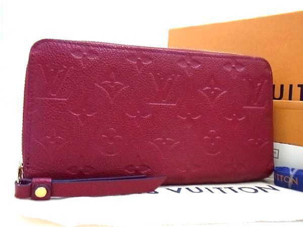 ■極美品■ LOUIS VUITTON ヴィトン M62214 モノグラムアンプラント ジッピーウォレット ラウンドファスナー 長財布 ボルドー系 AD6379キZ