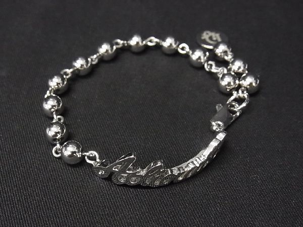 ■新品■未使用■ Christian Dior ディオール ボールチェーン ブレスレット 腕飾り アクセサリー レディース シルバー系 AD7399ケZ_画像2