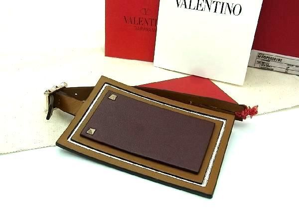 ■新品■未使用■ VALENTINO GARAVANI ヴァレンティノガラヴァーニ レザー バッグチャーム アクセサリー ブラウン系 AE6302アZ