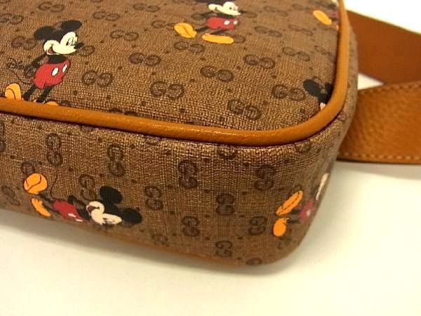 ■新品■未使用■ GUCCI グッチ 602695 ディズニーコラボ ミッキーマウス PVC×レザー ボディバッグ ウエストポーチ ブラウン系 BB6011キG_画像7