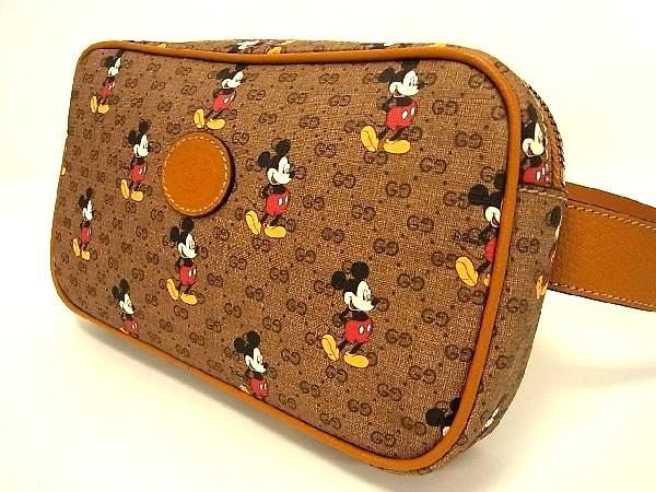 ■新品■未使用■ GUCCI グッチ 602695 ディズニーコラボ ミッキーマウス PVC×レザー ボディバッグ ウエストポーチ ブラウン系 BB6011キG_画像3