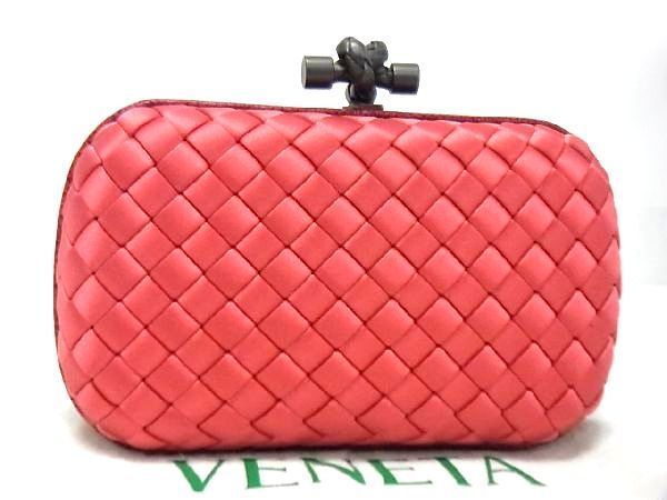 ■希少■新品同様■ BOTTEGA VENETA ボッテガ イントレチャート インペロ アイヤーズ ノット サテン×リザード クラッチバッグ AG4558kZ_画像1