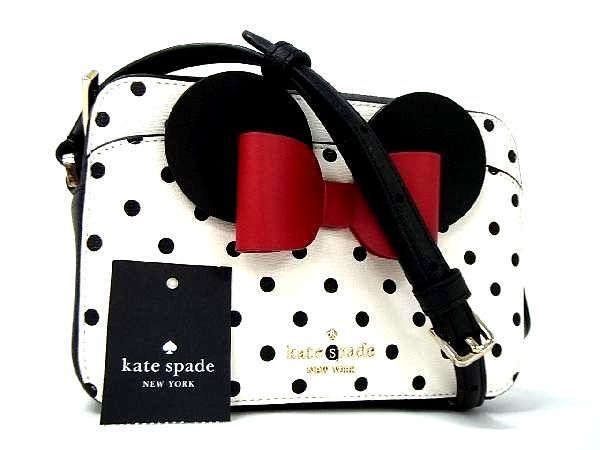 ■新品■未使用■ kate spade ケイトスペード K4760 ディズニーコラボ ミニーマウス レザー ショルダーバッグ ホワイト系 BC1158WZ