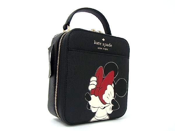 新品 未使用 kate spade ケイトスペード K9530 ディズニーコラボ ミニーマウス レザー 2WAY ショルダーバッグ ブラック系 BC1160WZ