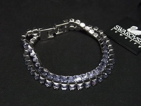 ■新品■未使用■ SWAROVSKI スワロフスキー ラインストーン ブレスレット バングル アクセサリー レディース パープル系 AH6599オZ